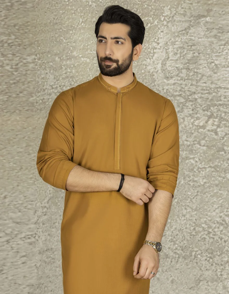 MUSTARD KURTA | JJK-S-US-37568/S22/DMR3166-CL - Image 3