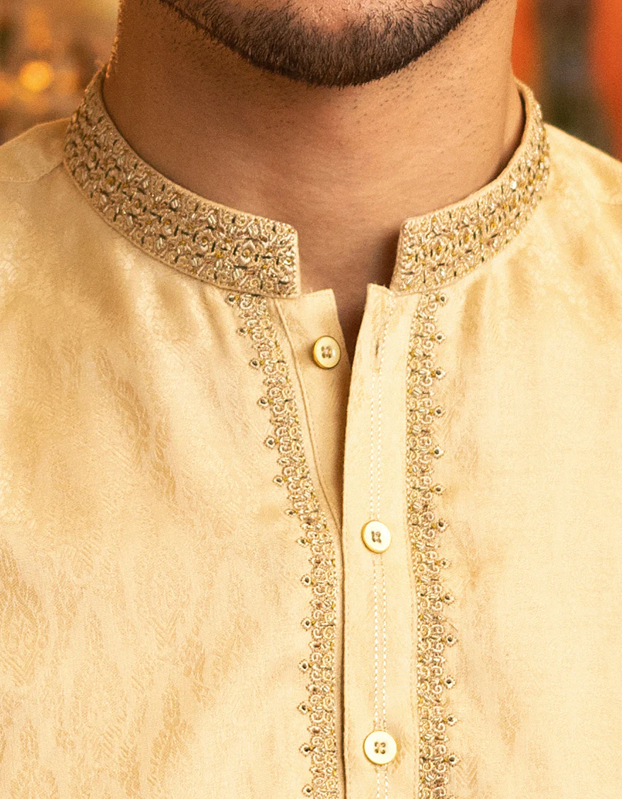 BEIGE COTTON KURTA | JJK-S-US-37578/S22/JJ7614-FL - Image 2