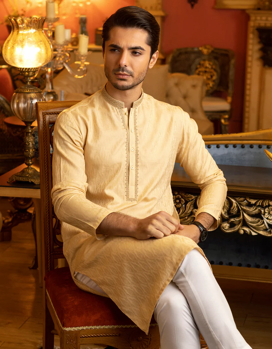 BEIGE COTTON KURTA | JJK-S-US-37578/S22/JJ7614-FL - Image 6