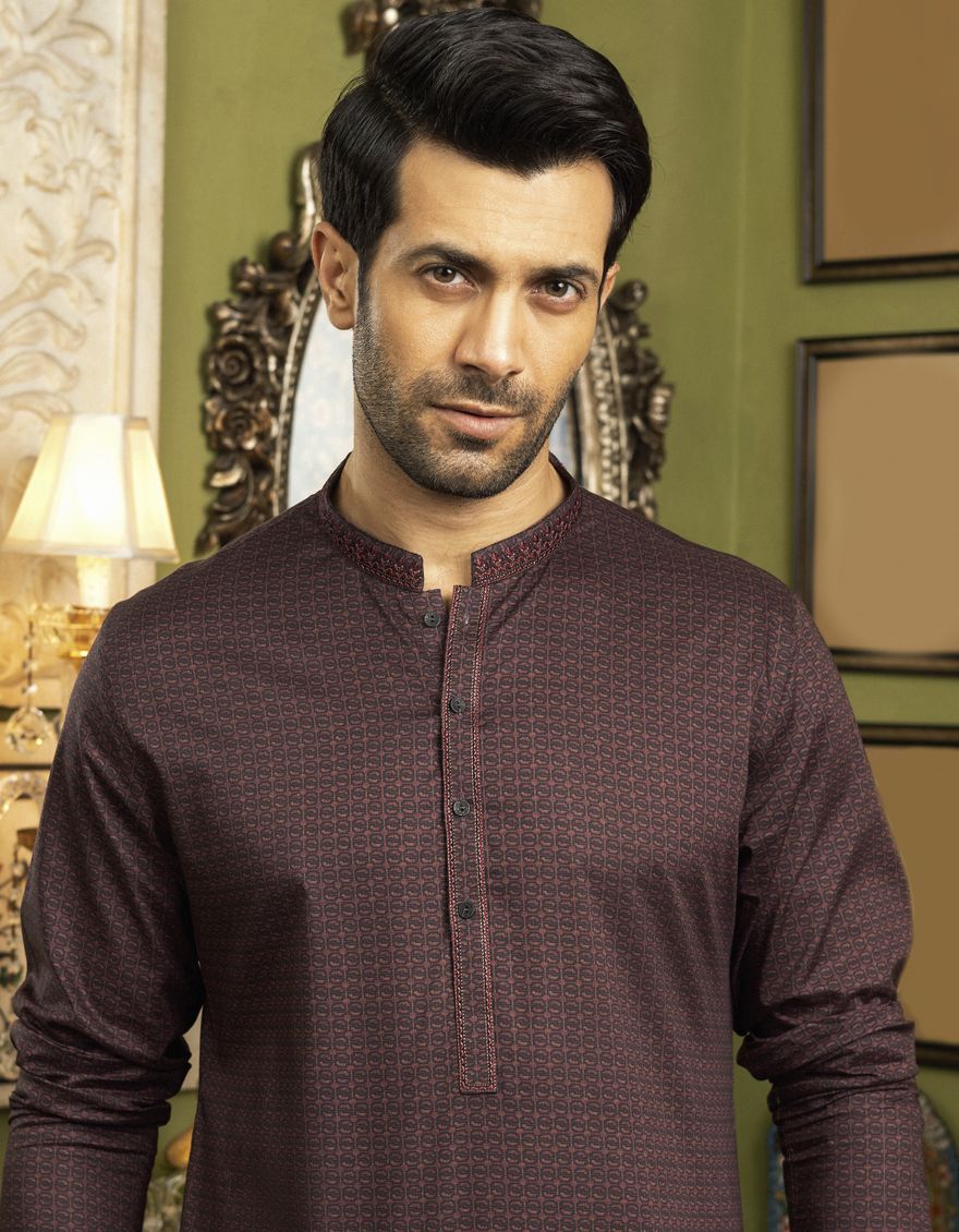 MAROON KURTA | JJK-S-US-37583/S22/JJ7546-SF - Image 2