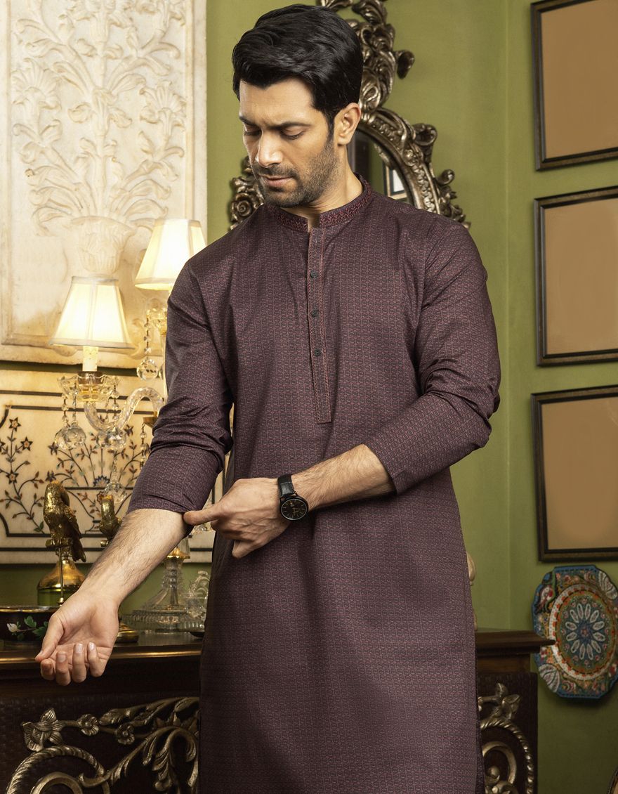 MAROON KURTA | JJK-S-US-37583/S22/JJ7546-SF - Image 3