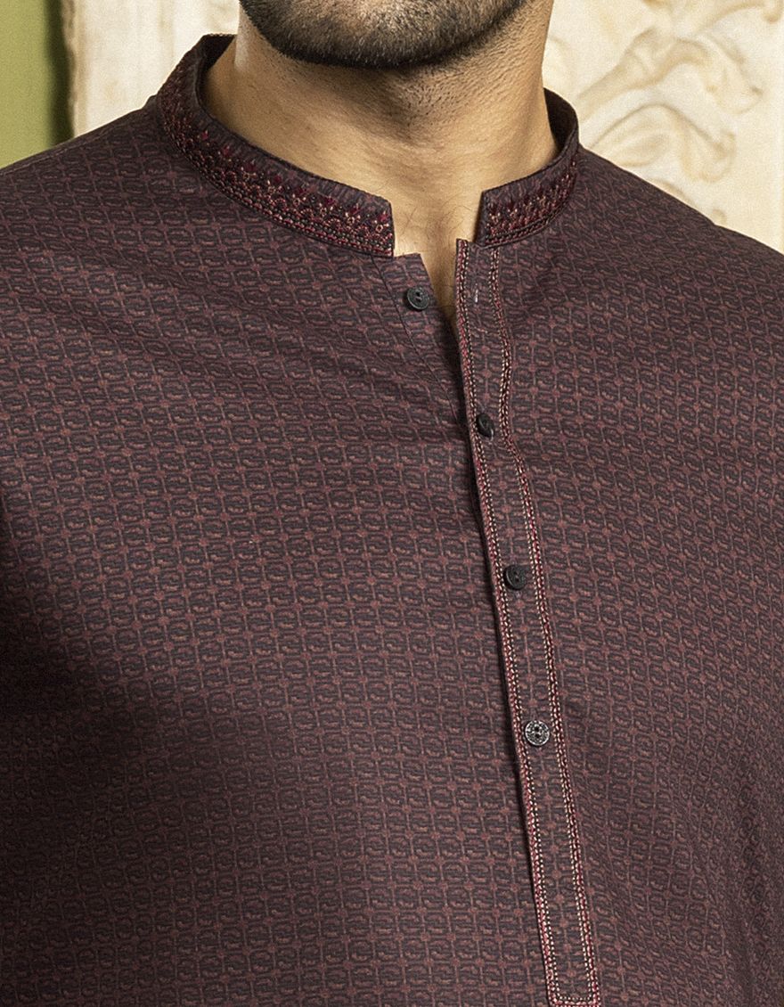 MAROON KURTA | JJK-S-US-37583/S22/JJ7546-SF - Image 4