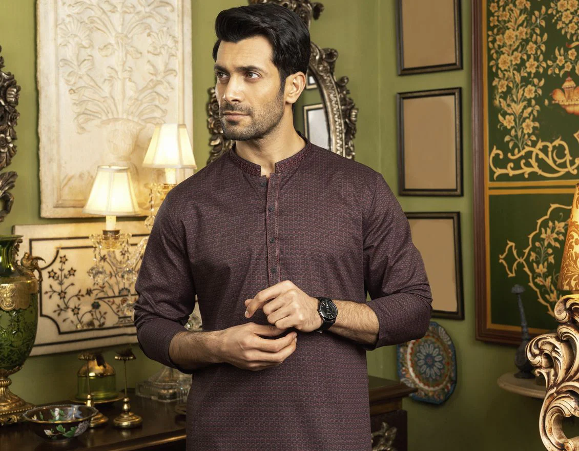 MAROON KURTA | JJK-S-US-37583/S22/JJ7546-SF - Image 5