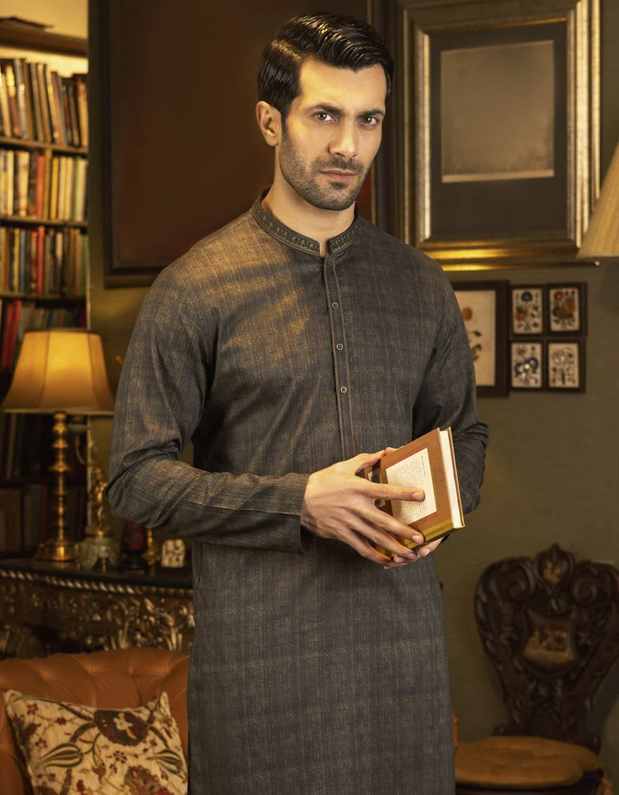 ARMY GREEN KURTA | JJK-S-US-37584/S22/JJ7546-SF - Image 2