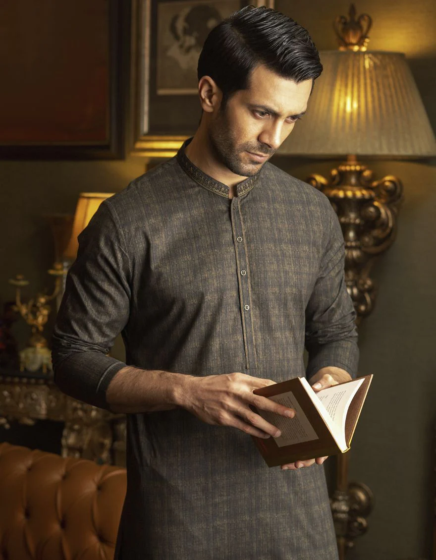 ARMY GREEN KURTA | JJK-S-US-37584/S22/JJ7546-SF - Image 6