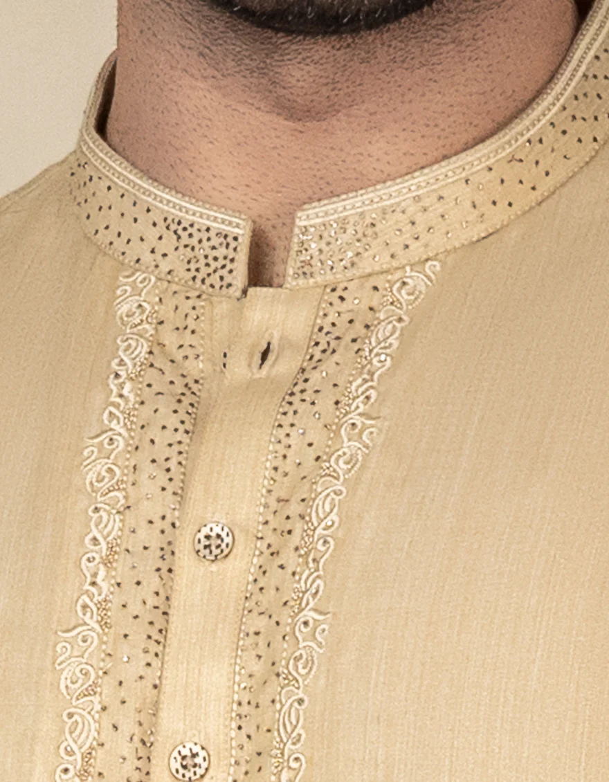 BEIGE BLENDED KURTA | JJK-S-US-37591/S22/JJ7610-FL - Image 3