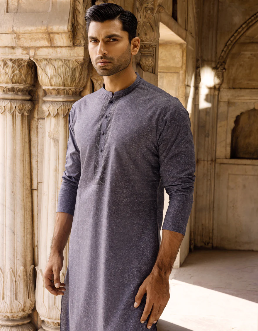 BLUE COTTON KURTA | JJK-S-US-37602/S22/JJ7546-SF - Image 2