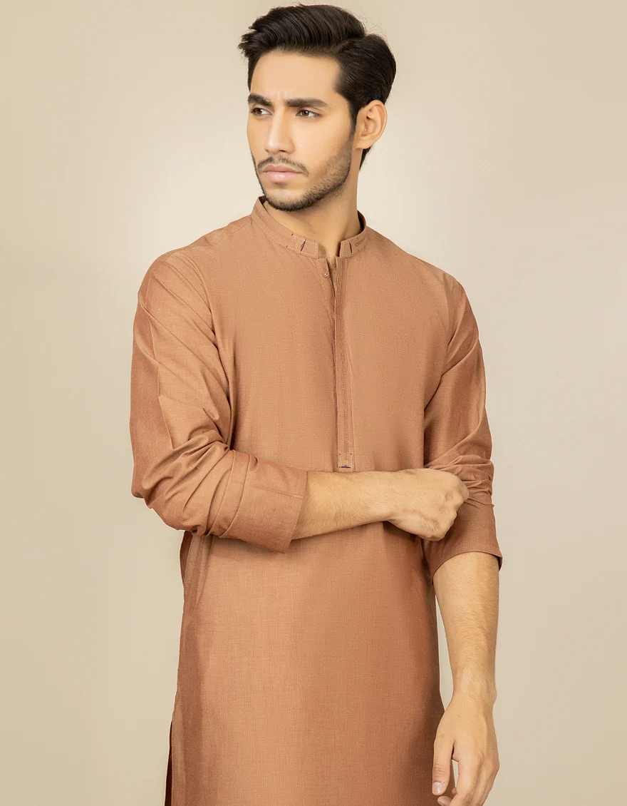 RUST BLENDED KURTA | JJK-S-US-37606/S22/JJ7637-CL - Image 3