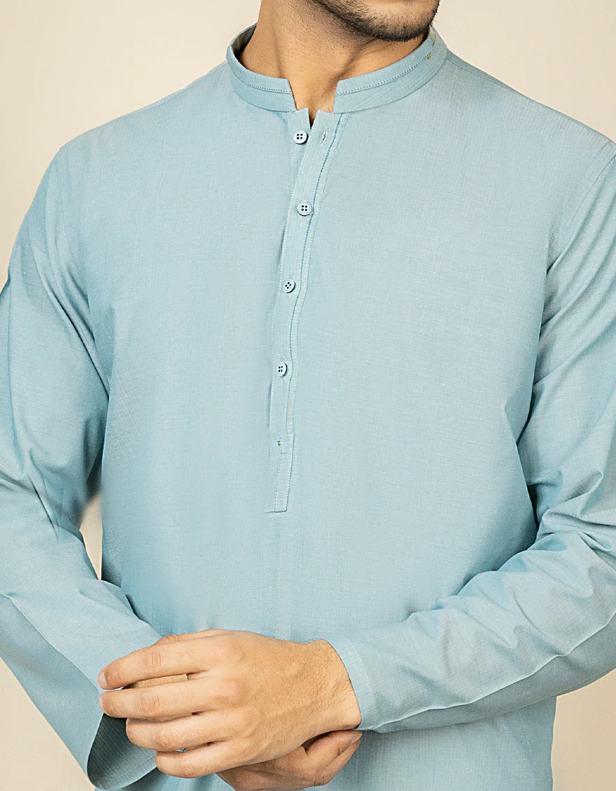 SKY BLUE BLENDED KURTA | JJK-S-US-37607/S22/JJ7637-CL - Image 3