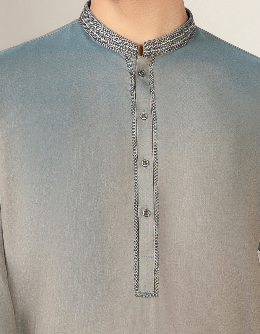 TWO TONE GREY COTTON KURTA | JJK-S-US-37612/S22/JJ8148-SF - Image 2