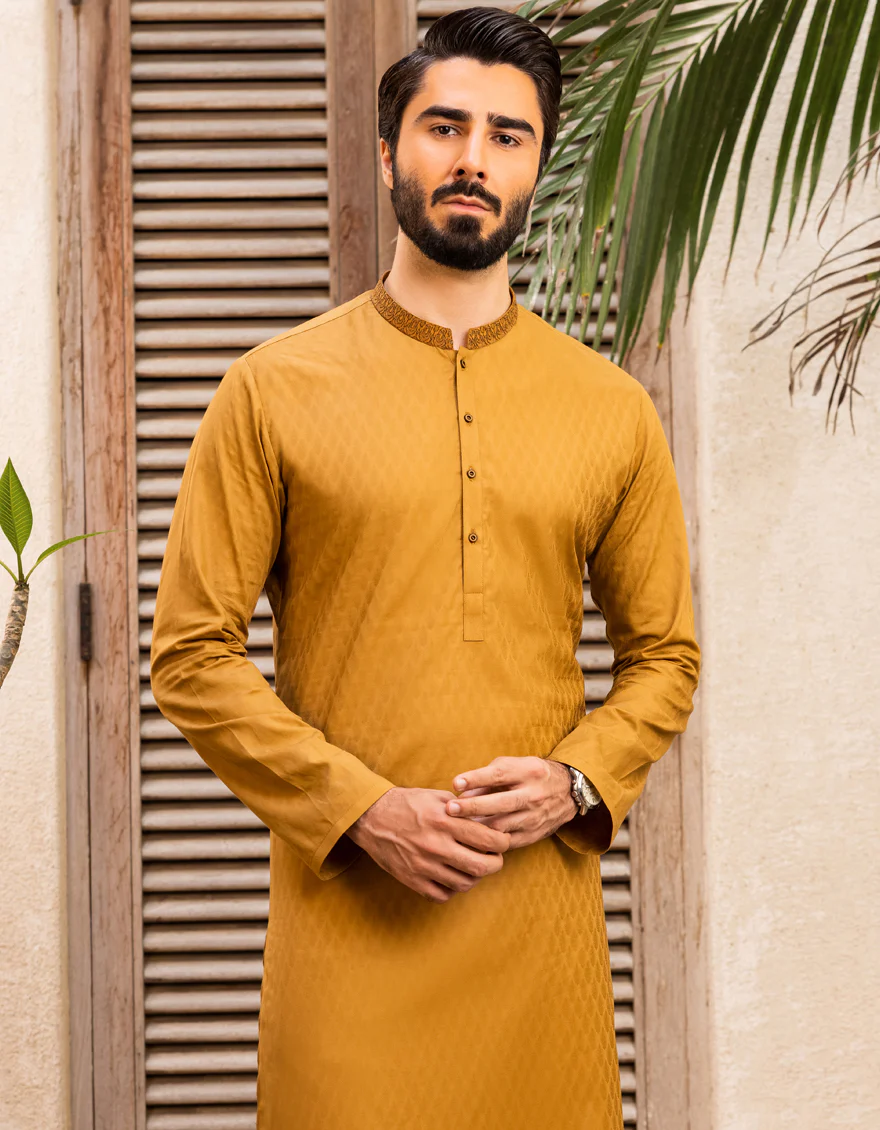 MUSTARD COTTON KURTA | JJK-S-US-37614/S22/JJ8125-SF - Image 3