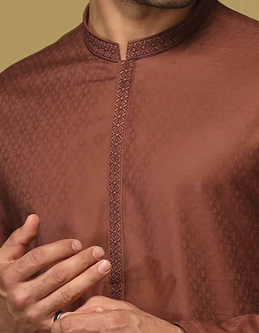 RUST BROWN COTTON KURTA | JJK-S-US-37619/S22/JJ8187-SF - Image 2