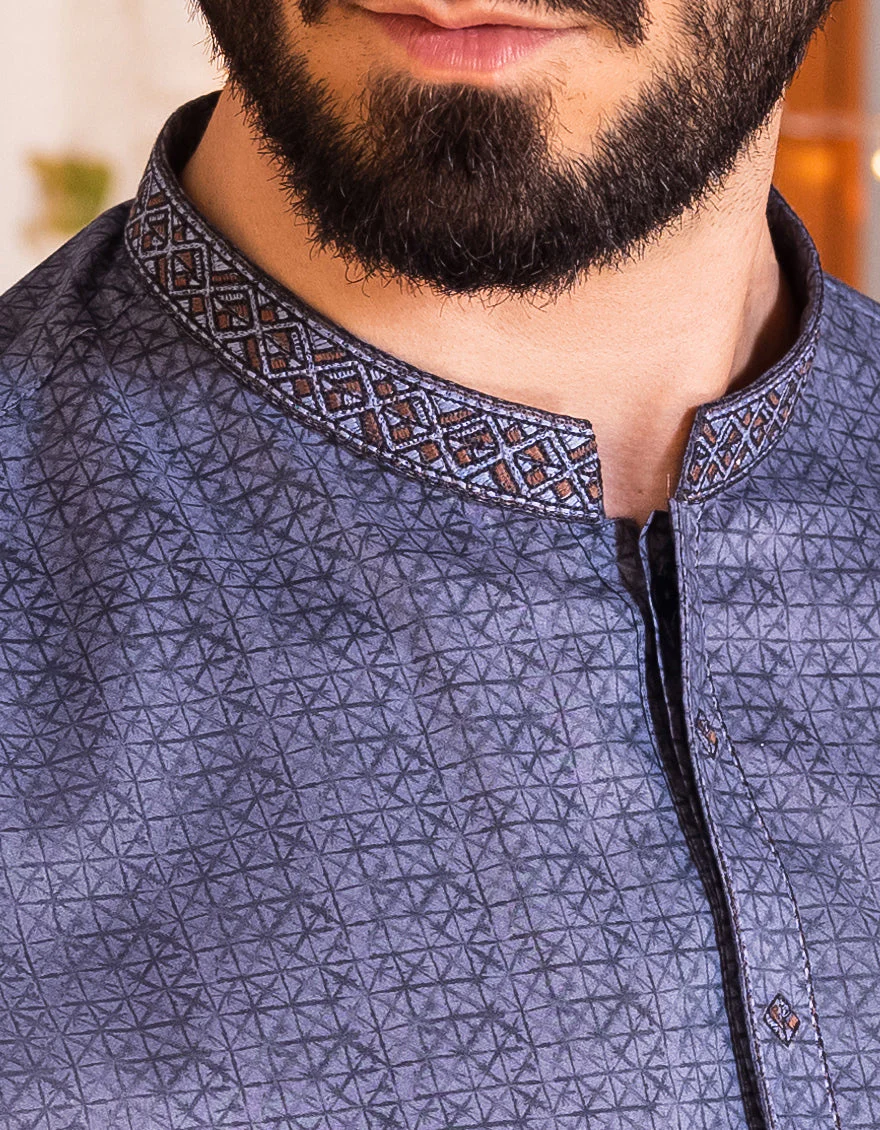 PIGEON BLUE COTTON KURTA | JJK-S-US-37620/S22/JJ7546-SF - Image 2