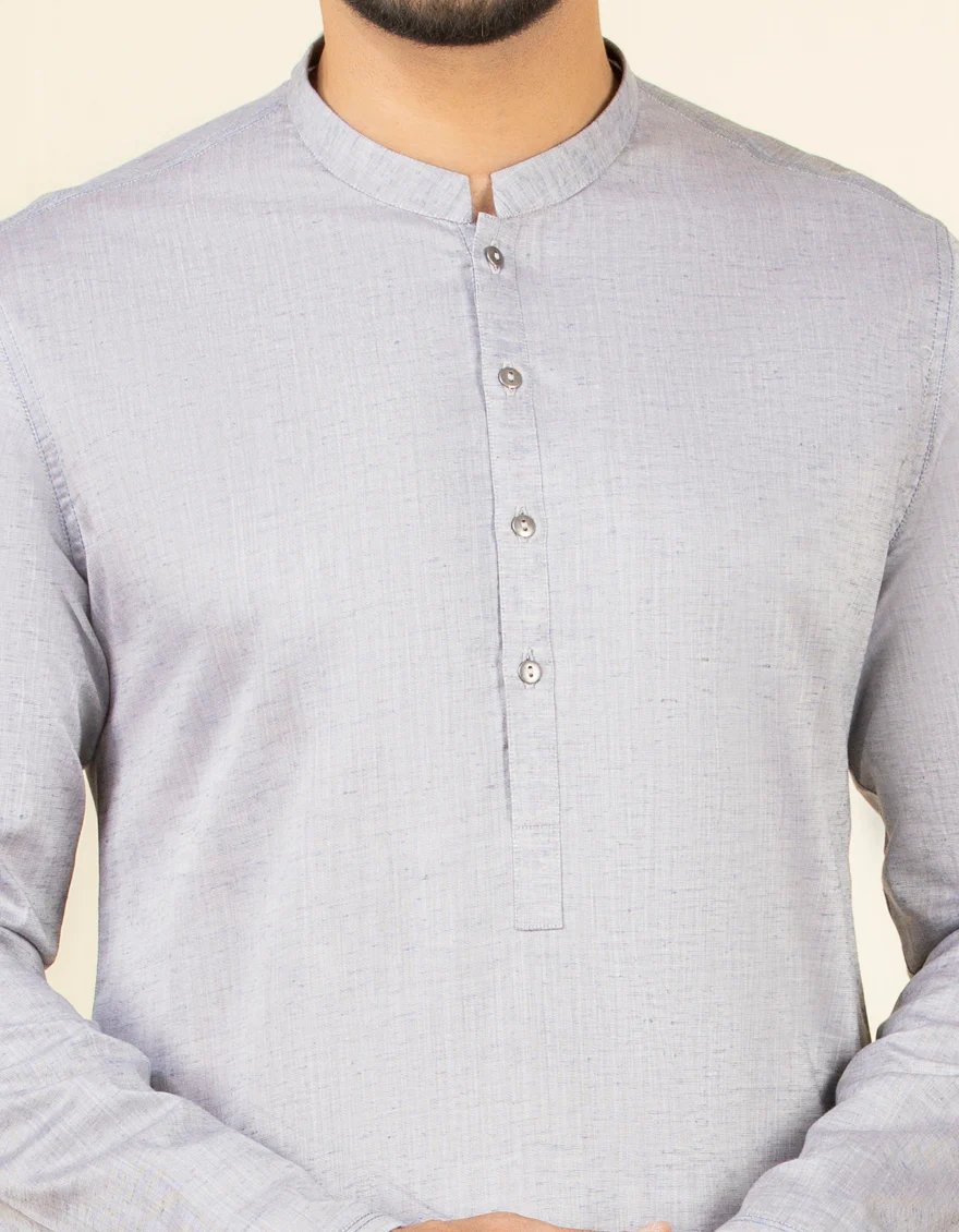 GREY COTTON KURTA | JJK-S-US-37626/S22/JJ7691-PN - Image 2