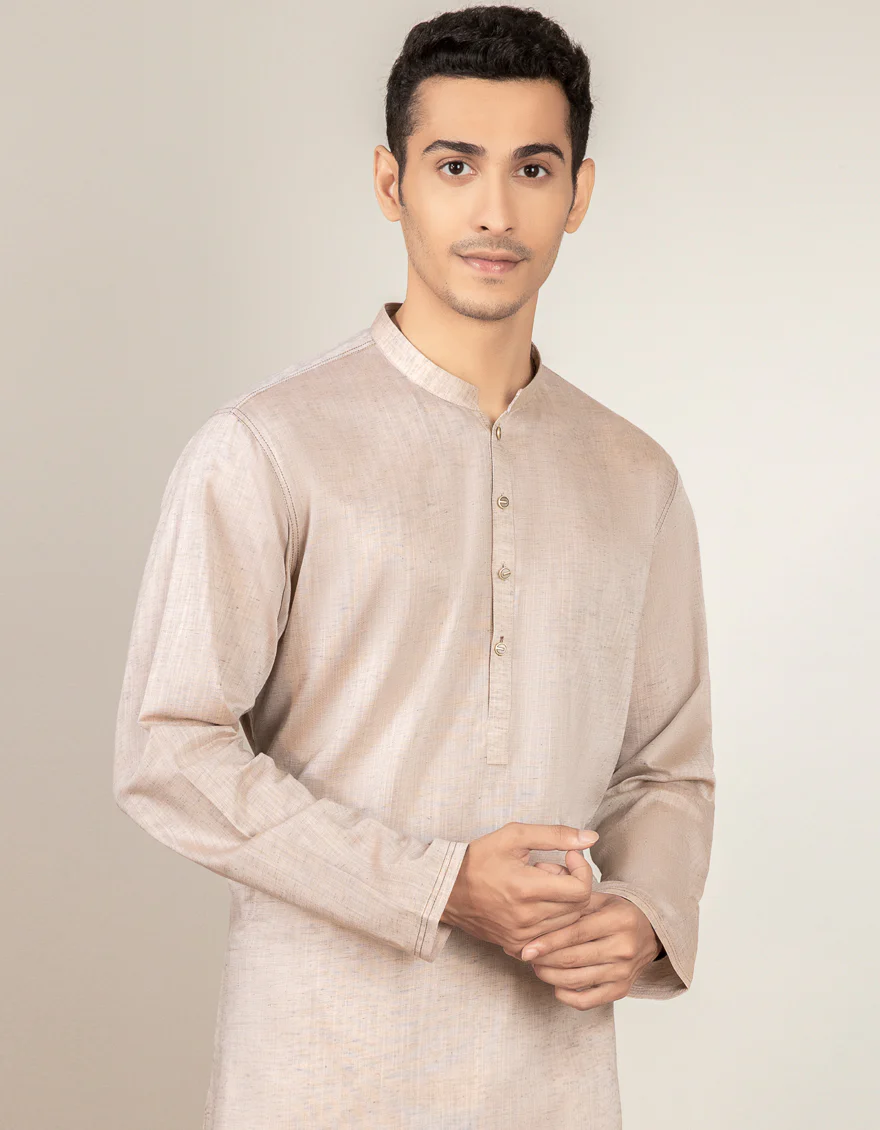 PEACH COTTON KURTA | JJK-S-US-37627/S22/JJ7691-PN - Image 3