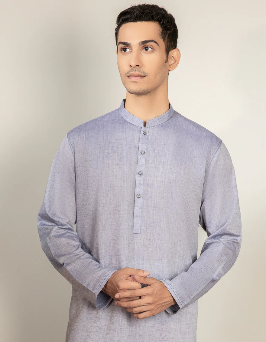 LIGHT BLUE COTTON KURTA | JJK-S-US-37628/S22/JJ7691-PN - Image 3