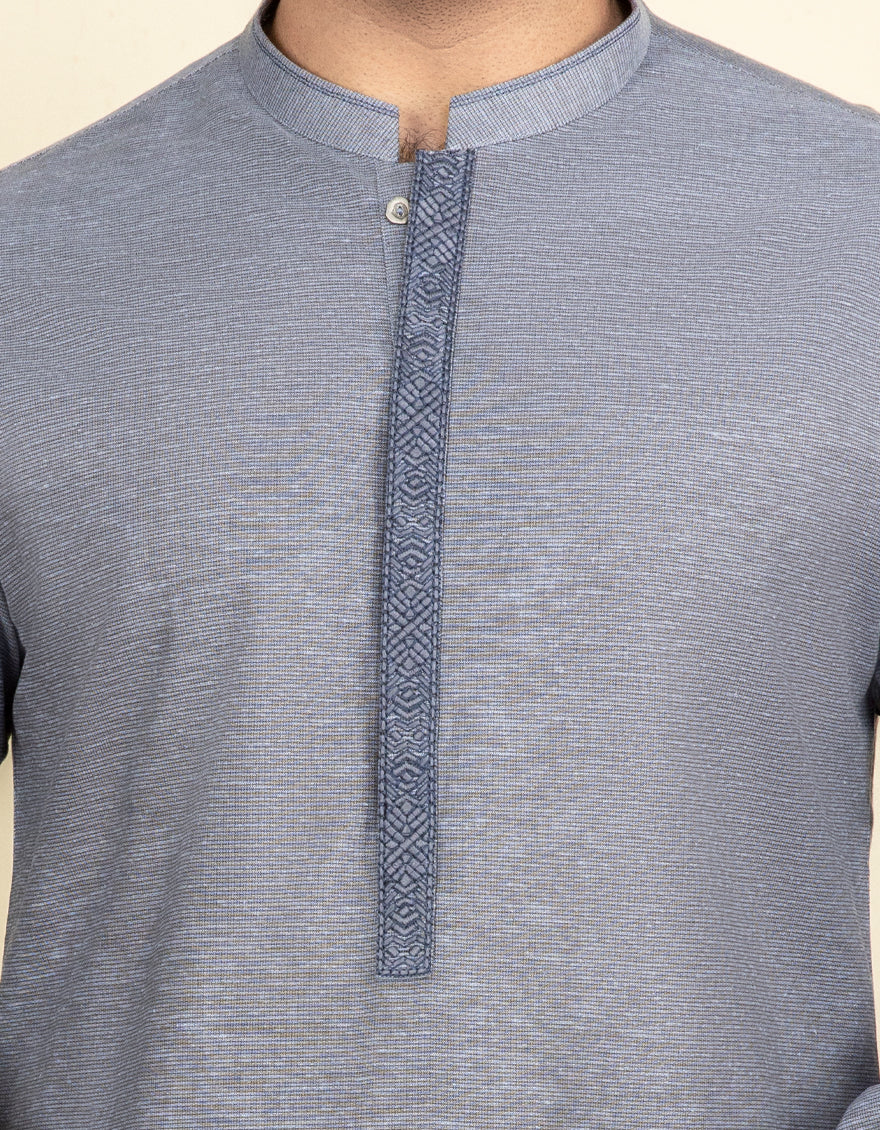 GREY BLENDED KURTA | JJK-S-US-37646/S22/JJ7627-SF - Image 2