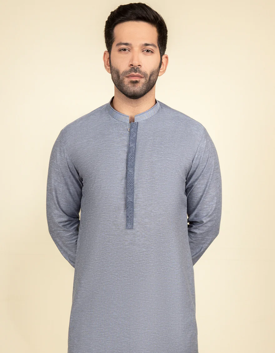 GREY BLENDED KURTA | JJK-S-US-37646/S22/JJ7627-SF - Image 3