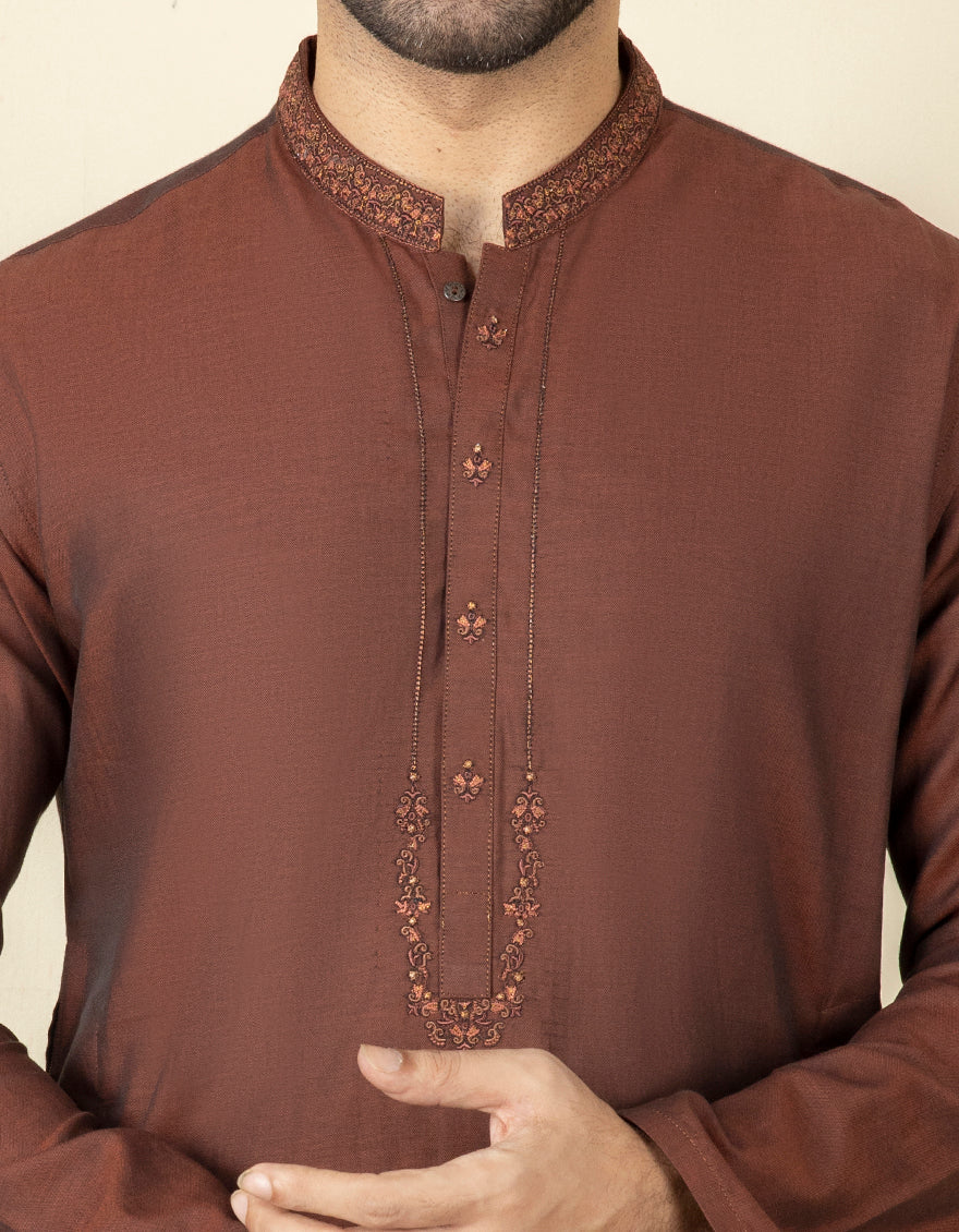 MAROON COTTON KURTA | JJK-S-US-37650/S22/JJ8251-FL - Image 2