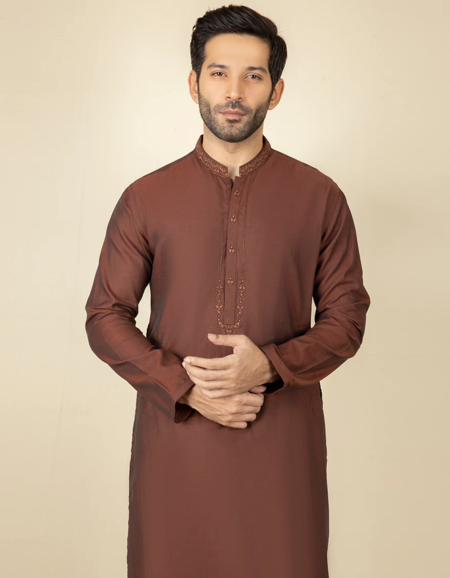 MAROON COTTON KURTA | JJK-S-US-37650/S22/JJ8251-FL - Image 3