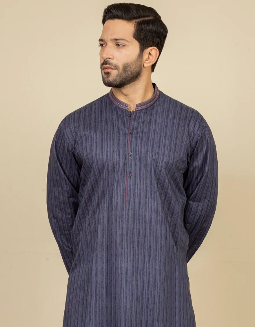 DEEP PURPLE COTTON KURTA | JJK-S-US-37658/S22/JJ7546-SF - Image 2