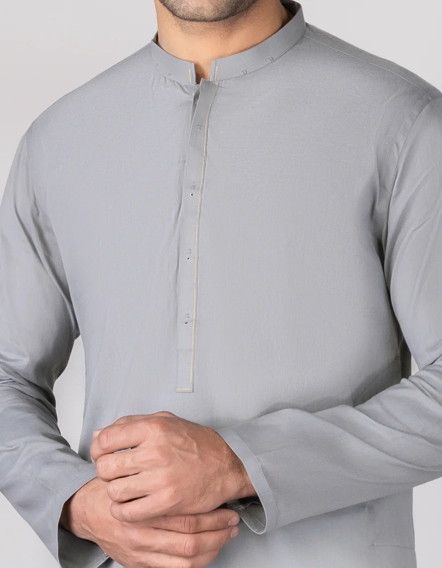 GREY COTTON KURTA | JJK-S-US-37682/S22/JJ7636-CL - Image 2