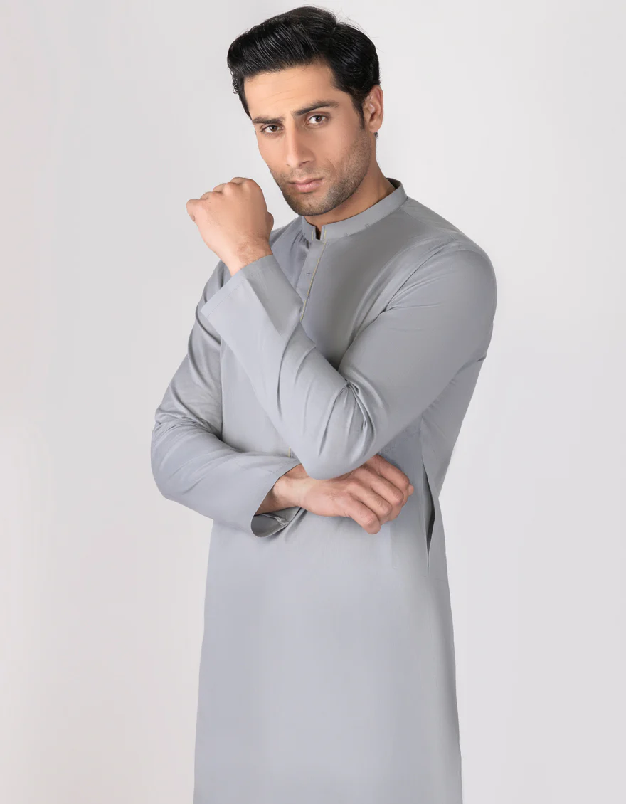 GREY COTTON KURTA | JJK-S-US-37682/S22/JJ7636-CL - Image 3