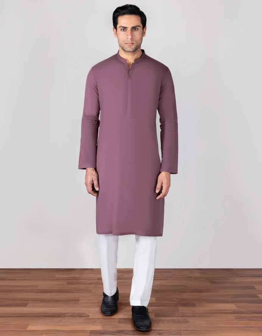 MAUVE COTTON KURTA | JJK-S-US-37694/S23/DME3192-PN