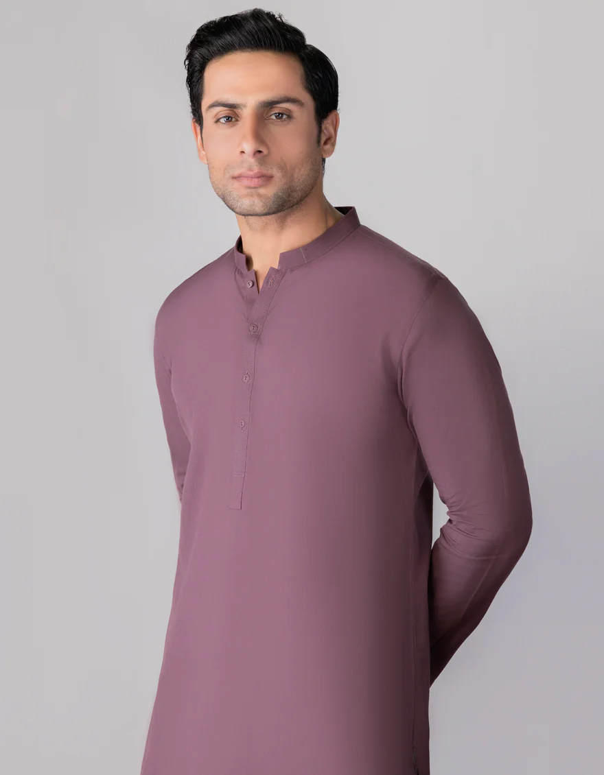 MAUVE COTTON KURTA | JJK-S-US-37694/S23/DME3192-PN - Image 2