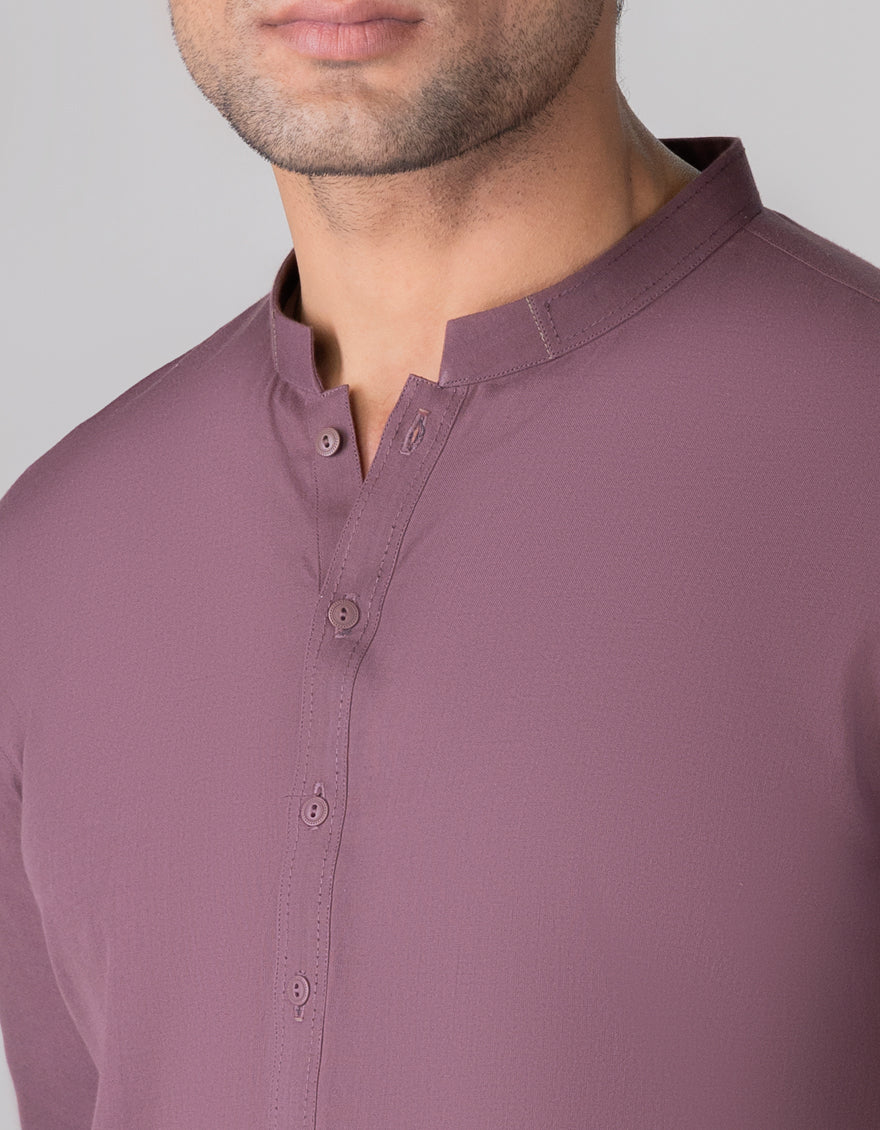 MAUVE COTTON KURTA | JJK-S-US-37694/S23/DME3192-PN - Image 3