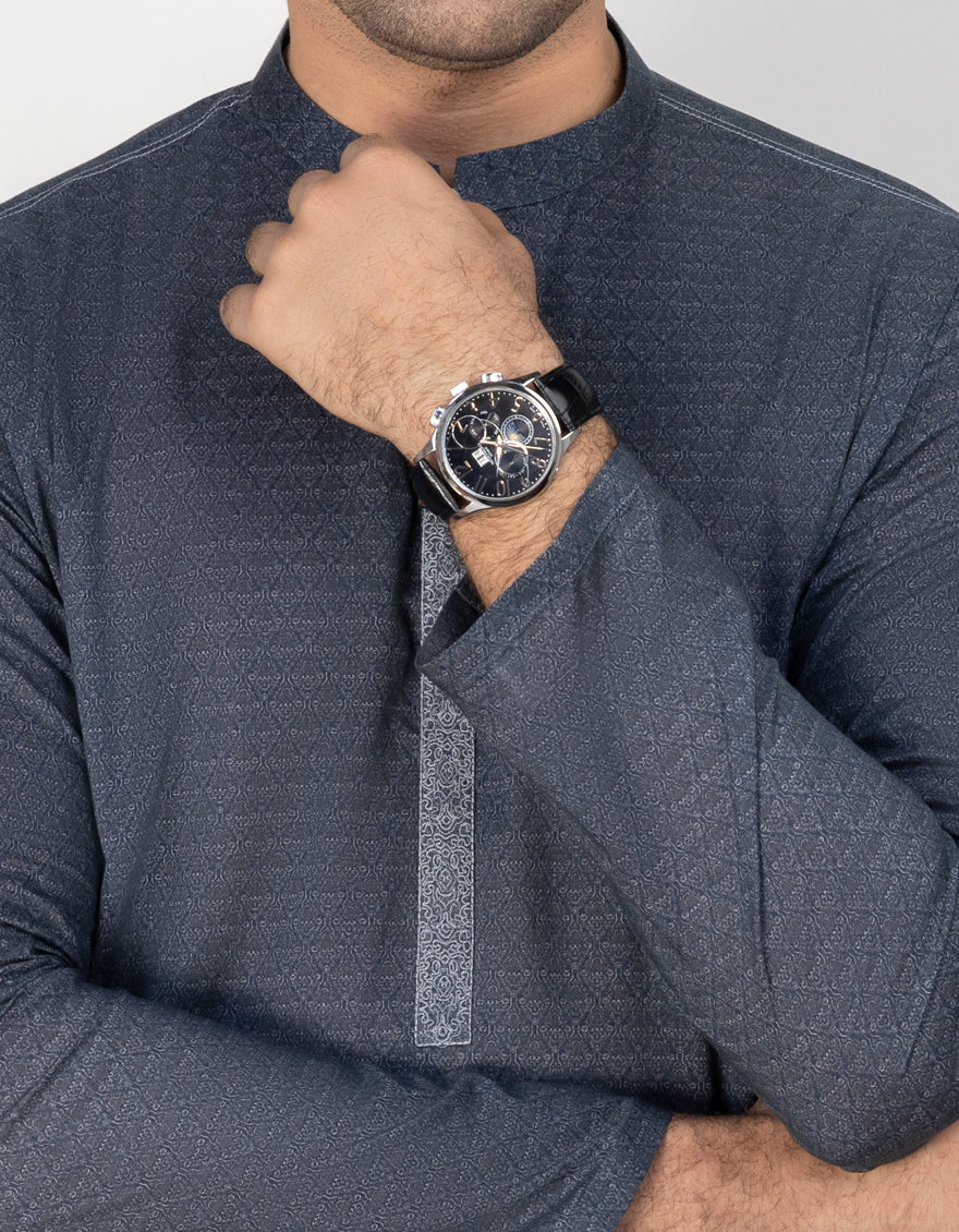 GREYISH BLUE COTTON KURTA | JJK-S-US-37712/S23/JJ8771-SF - Image 2