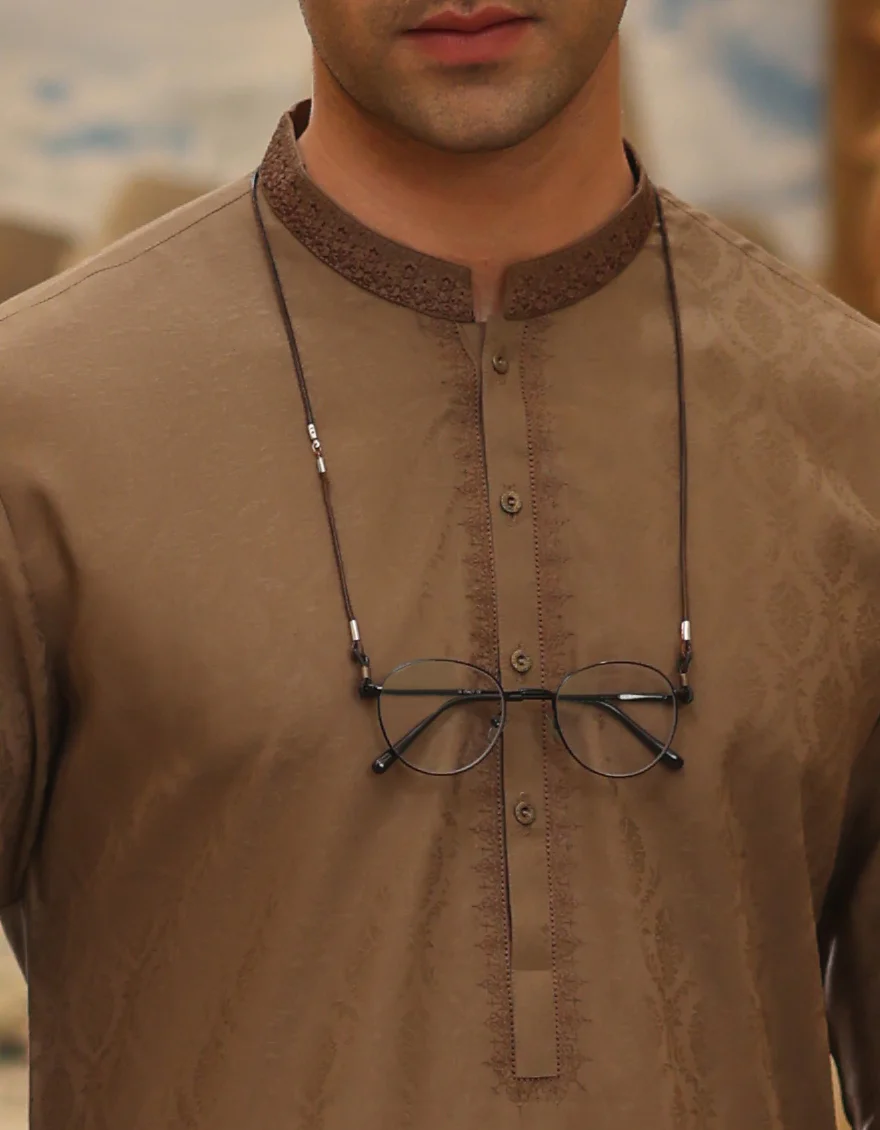 BROWN BLENDED KURTA | JJK-S-US-37734/S23/JJ8615-SF - Image 2
