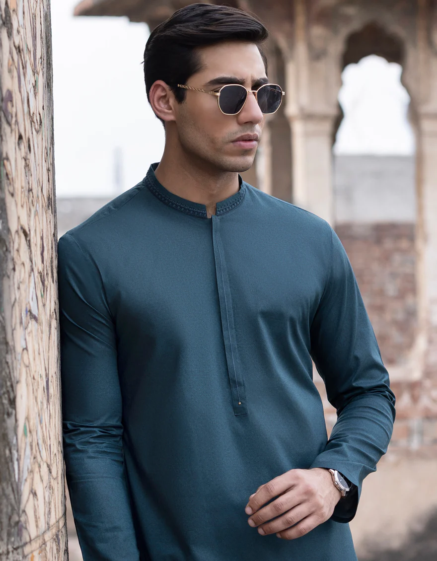 EMERALD GREEN COTTON KURTA | JJK-S-US-37735/S23/JJ8771-SF - Image 2