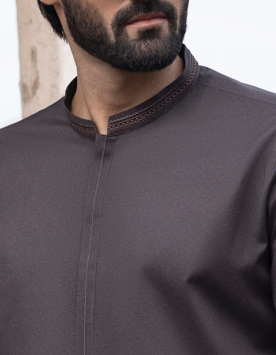 BROWN COTTON KURTA | JJK-S-US-37745/S23/JJ8771-SF - Image 2