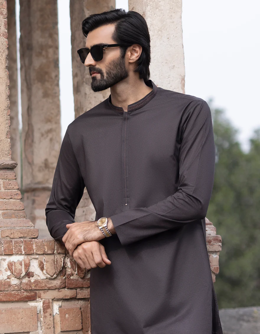 BROWN COTTON KURTA | JJK-S-US-37745/S23/JJ8771-SF - Image 3