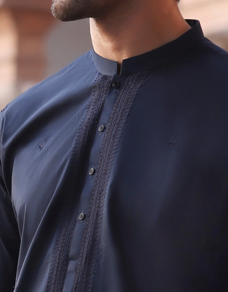 DARK NAVY COTTON KURTA | JJK-S-US-37749/S23/JJ8714-SF - Image 2