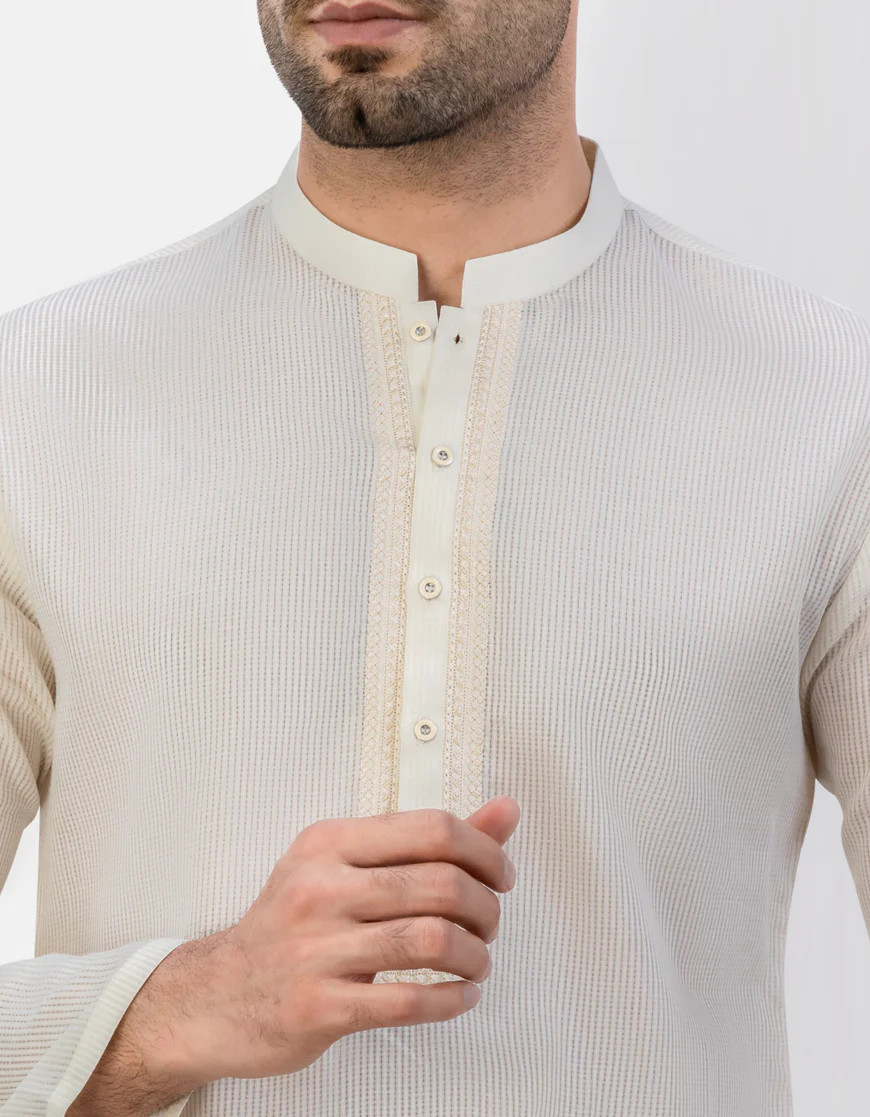 CREAM CVC KURTA | JJK-S-US-37763/S23/JJ8908-SF - Image 2