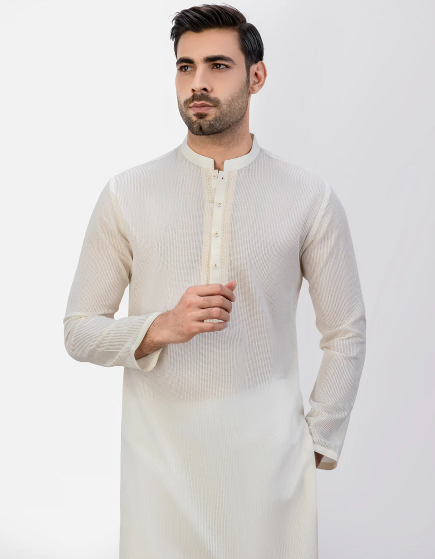 CREAM CVC KURTA | JJK-S-US-37763/S23/JJ8908-SF - Image 3