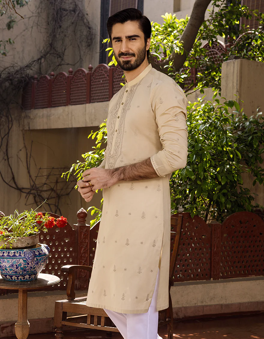 FAWN COTTON KURTA | JJK-S-US-40185/S22/JJ7546-SF - Image 2