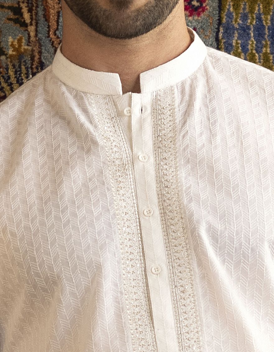 OFF WHITE KURTA | JJK-S-US-40205/S22/JJ7546-FL - Image 3