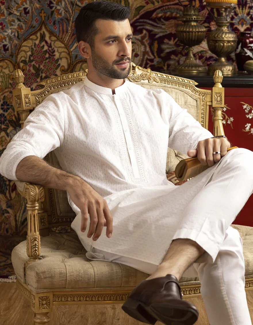 OFF WHITE KURTA | JJK-S-US-40205/S22/JJ7546-FL - Image 4