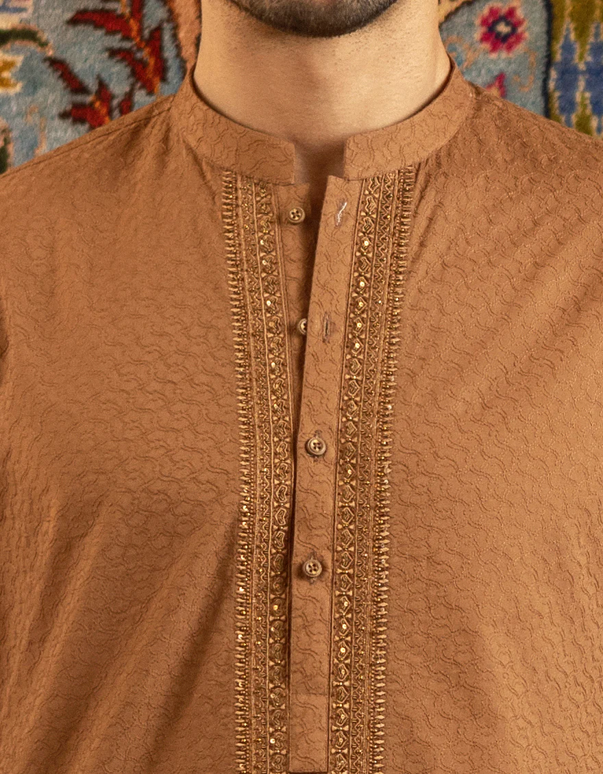 LIGHT BROWN COTTON KURTA | JJK-S-US-40208/S22/JJ7546-FL - Image 2