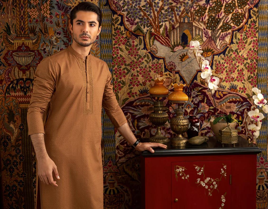 LIGHT BROWN COTTON KURTA | JJK-S-US-40208/S22/JJ7546-FL - Image 3