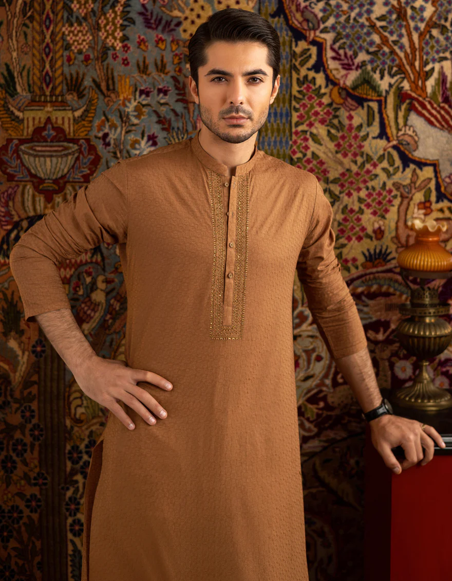 LIGHT BROWN COTTON KURTA | JJK-S-US-40208/S22/JJ7546-FL - Image 4
