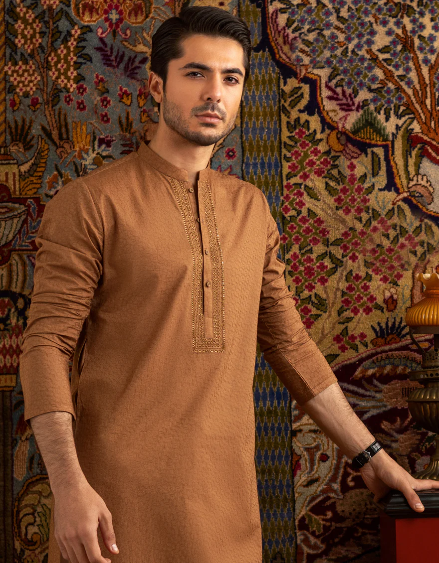 LIGHT BROWN COTTON KURTA | JJK-S-US-40208/S22/JJ7546-FL - Image 5