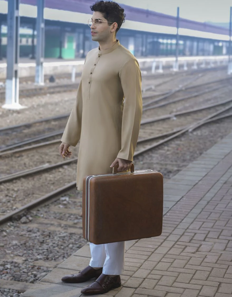 BEIGE KURTA | JJK-S-US-40250/S22/JJ8134-PN - Image 3