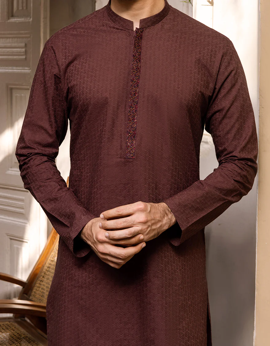 DULL MAROON COTTON KURTA | JJK-S-US-40300/S22/JJ7546-FL - Image 2