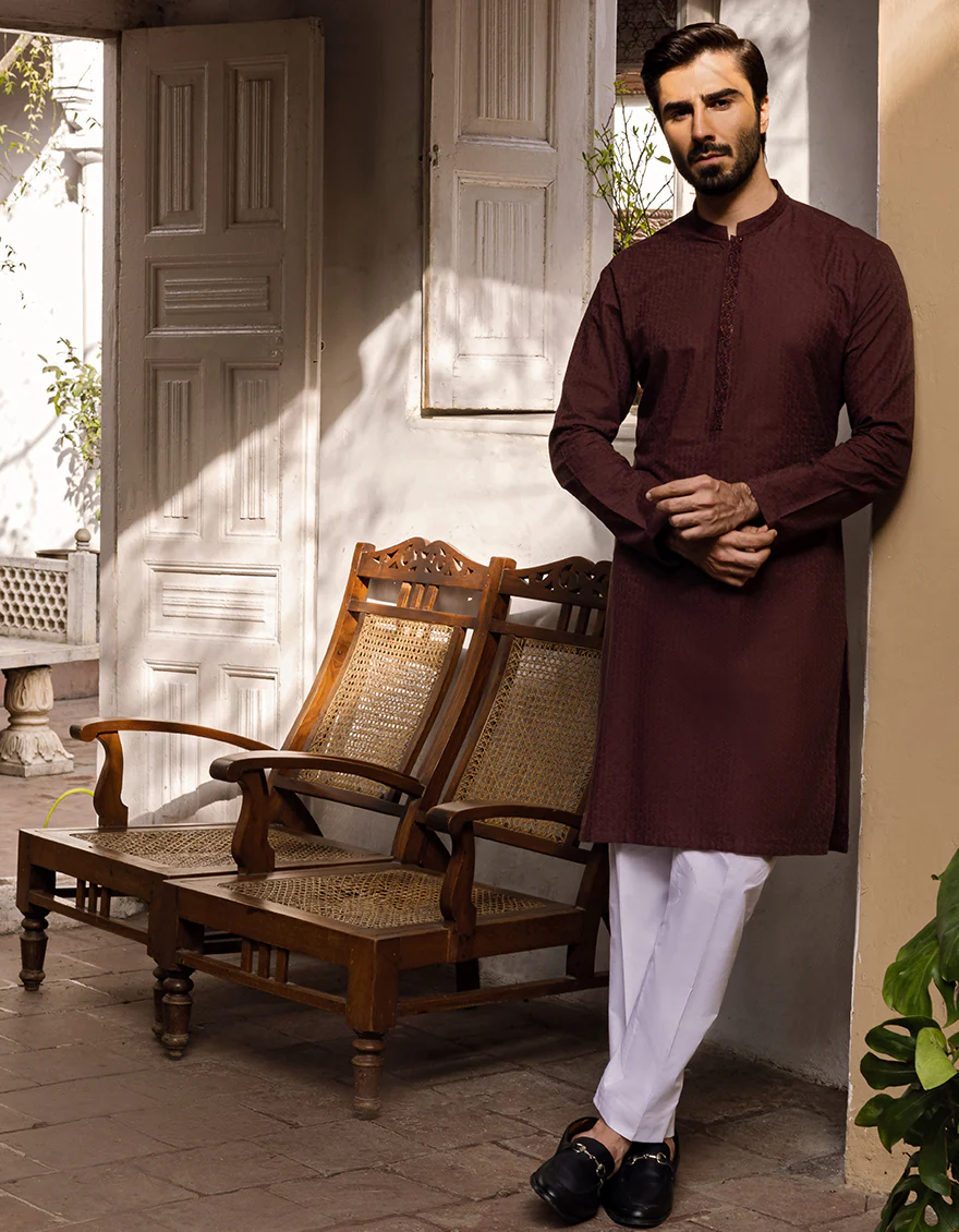 DULL MAROON COTTON KURTA | JJK-S-US-40300/S22/JJ7546-FL - Image 3