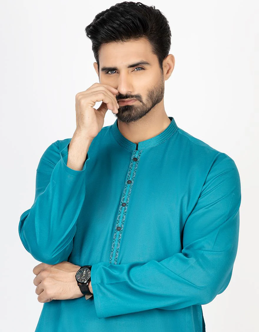 PALE BLUE KURTA | JJK-S-US-43055/S21/JJ6734-SF - Image 2
