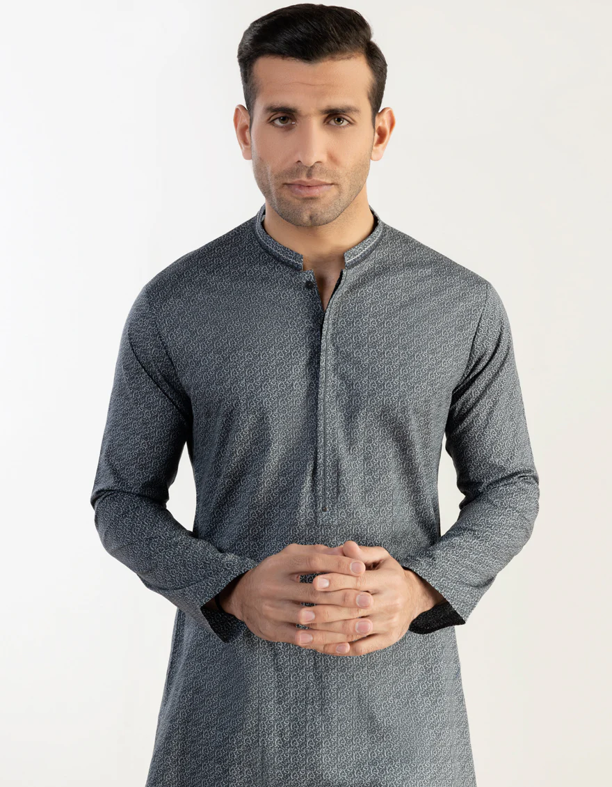 GREY COTTON KURTA | JJK-S-US-47013/S23/JJ8771-SF - Image 3